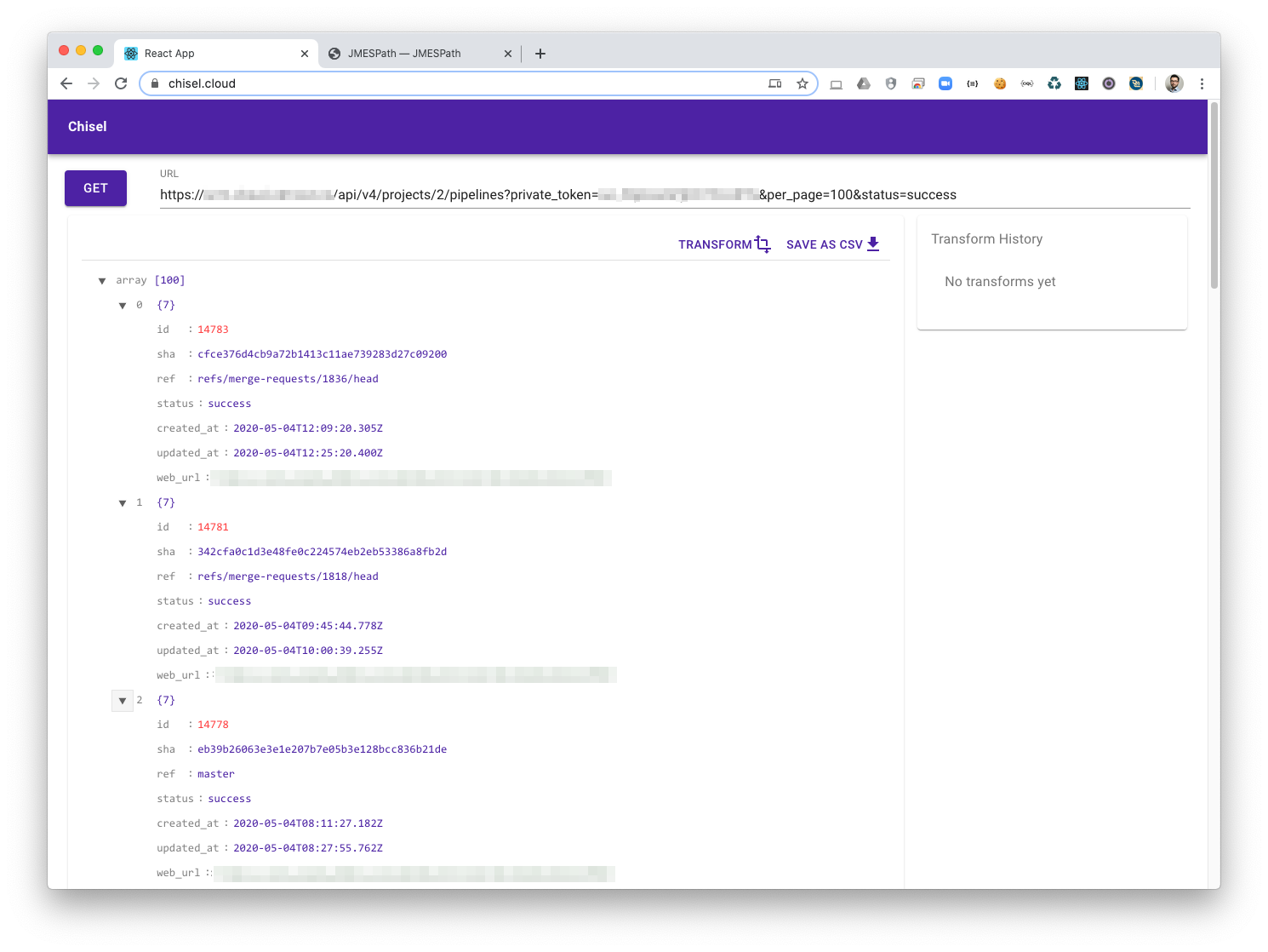 chisel app first screen