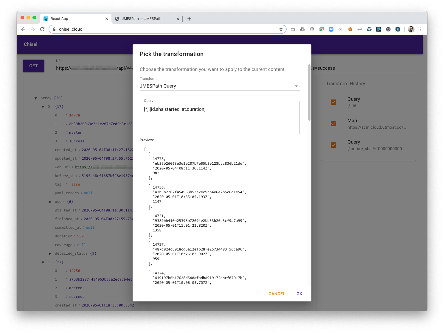 chisel app sixth screen